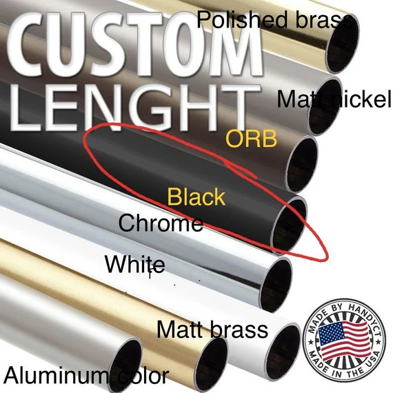 Round Closet Rod Kit with End Supports 1-5/16" Diamerter , Choose your color and Opening length, ... | Etsy (US)