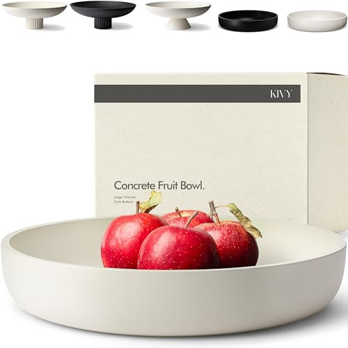 KIVY Concrete Fruit Bowl for Kitchen Counter - Large Decorative Bowl | Amazon (US)