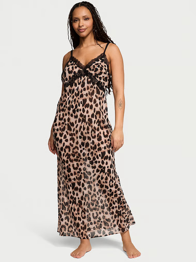 Leopard Chiffon Long Slip Dress | Victoria's Secret (US / CA )