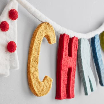 Merry Christmas Felt Garland - Multicolor | West Elm | West Elm (US)