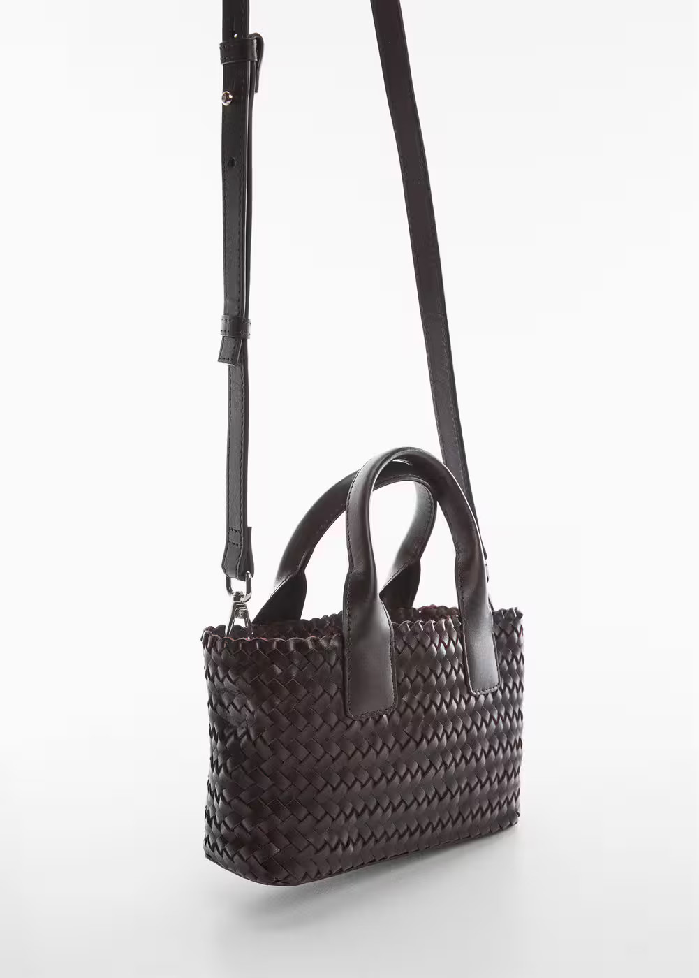 Braided leather bag -  Women | Mango USA | MANGO (US)