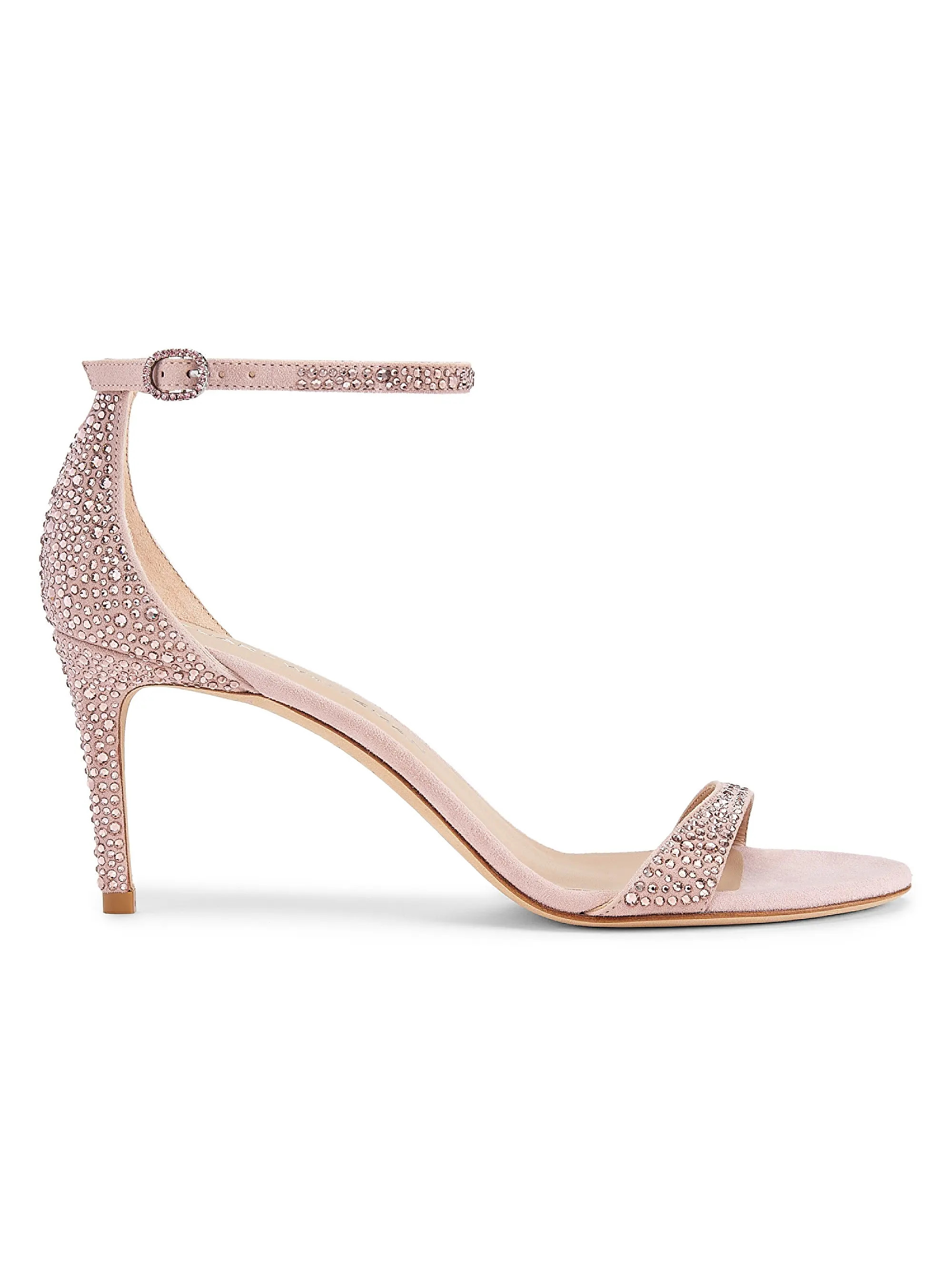 Nudist Shine 75MM Crystal-Embellished Leather Sandals | Saks Fifth Avenue