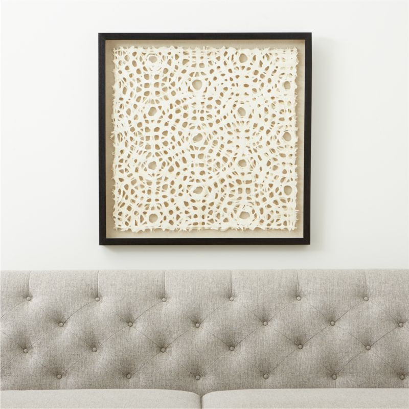 'Natural Circles' Framed Hand-Crafted Paper Wall Art 31.5"x1.8" + Reviews | Crate & Barrel | Crate & Barrel