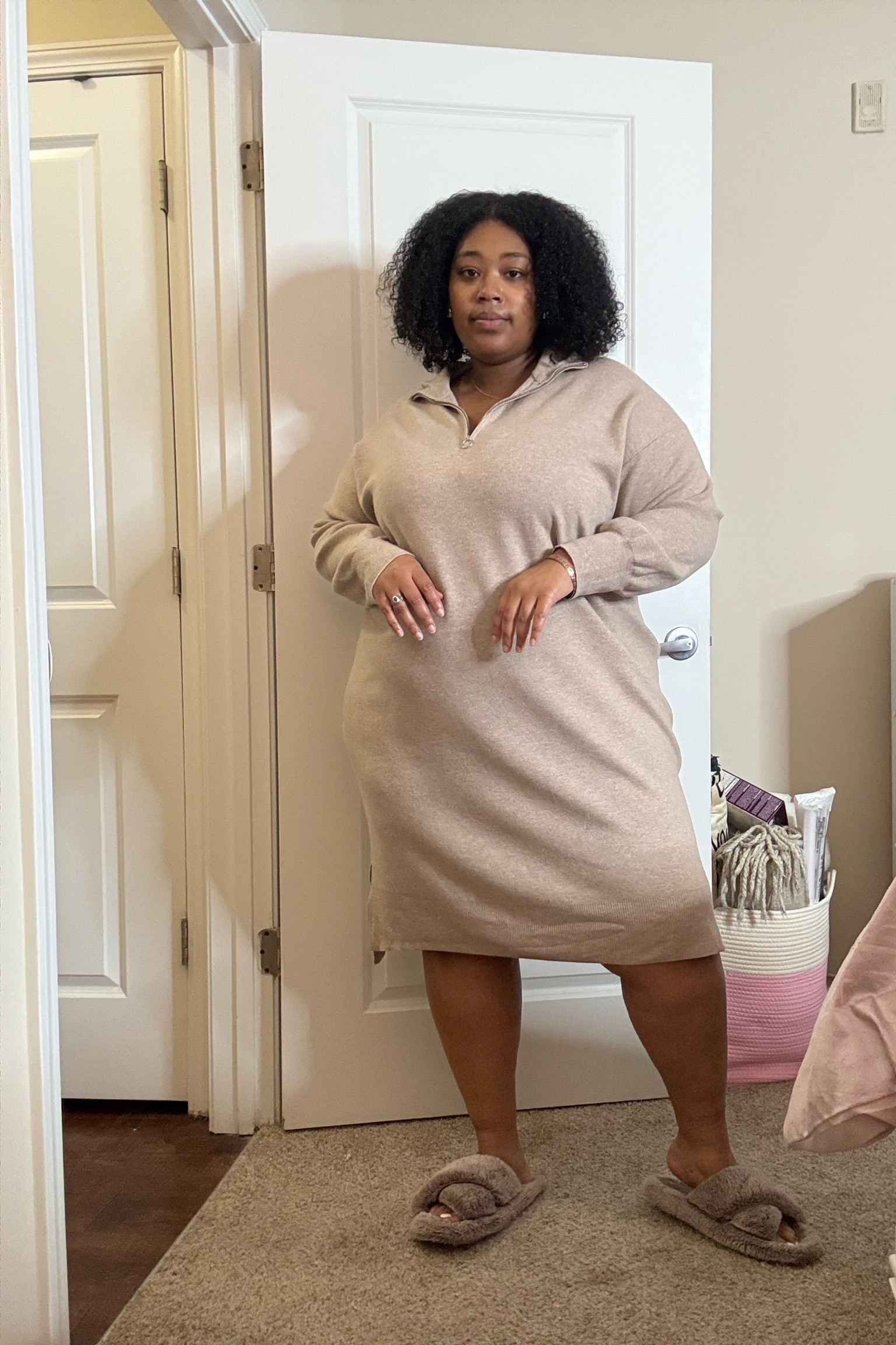 Women's Plus Quarter Zip Long Sleeve Mini Sweater Dress - Ava & Viv™

#LTKPlusSize #LTKFindsUnder50