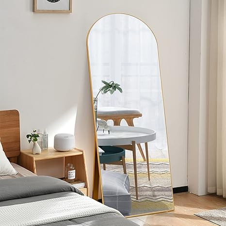 CONGUILIAO 65''x22'' Full Length Mirror, Arched Floor Mirror, Full Body Mirror Standing Hanging o... | Amazon (US)