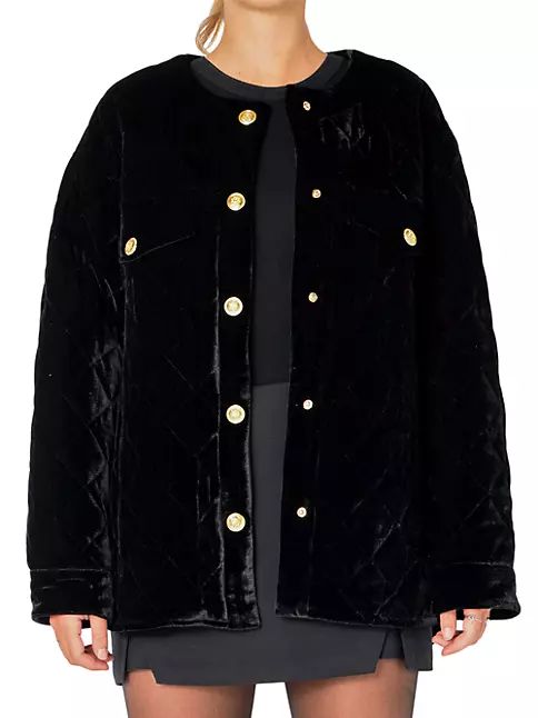 Oversized Quilted Velvet Jacket | Saks Fifth Avenue