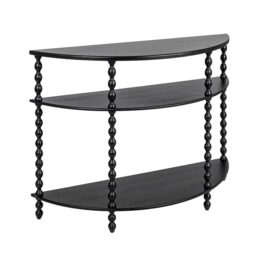 Creative Co-Op 3-Tier Curved Accent Table with Beveled Shelves and Doweled Legs, Matte Black Fini... | Amazon (US)