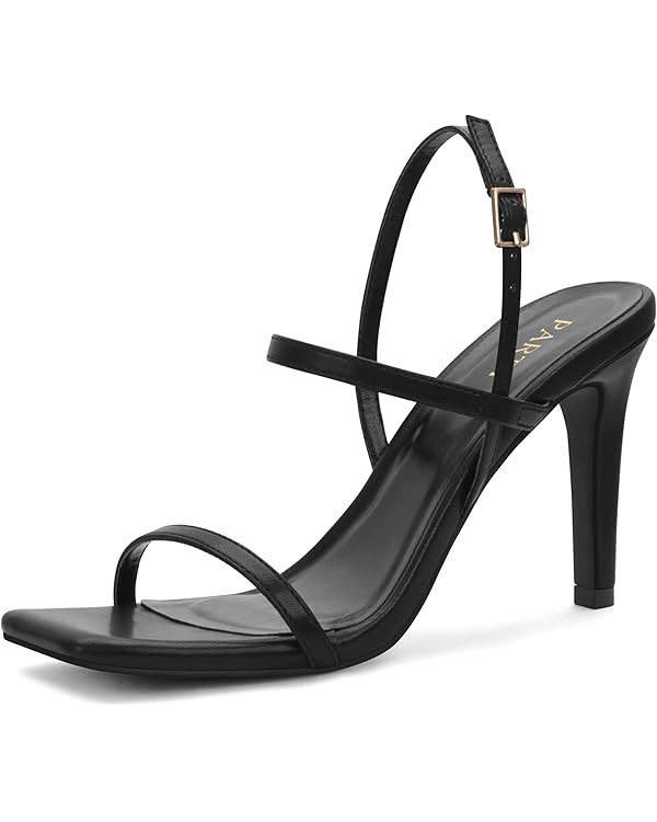 Women's Strappy High Heeled Sandals Open Toe Ankle Strap heels Comfy Weddings Shoes | Amazon (US)