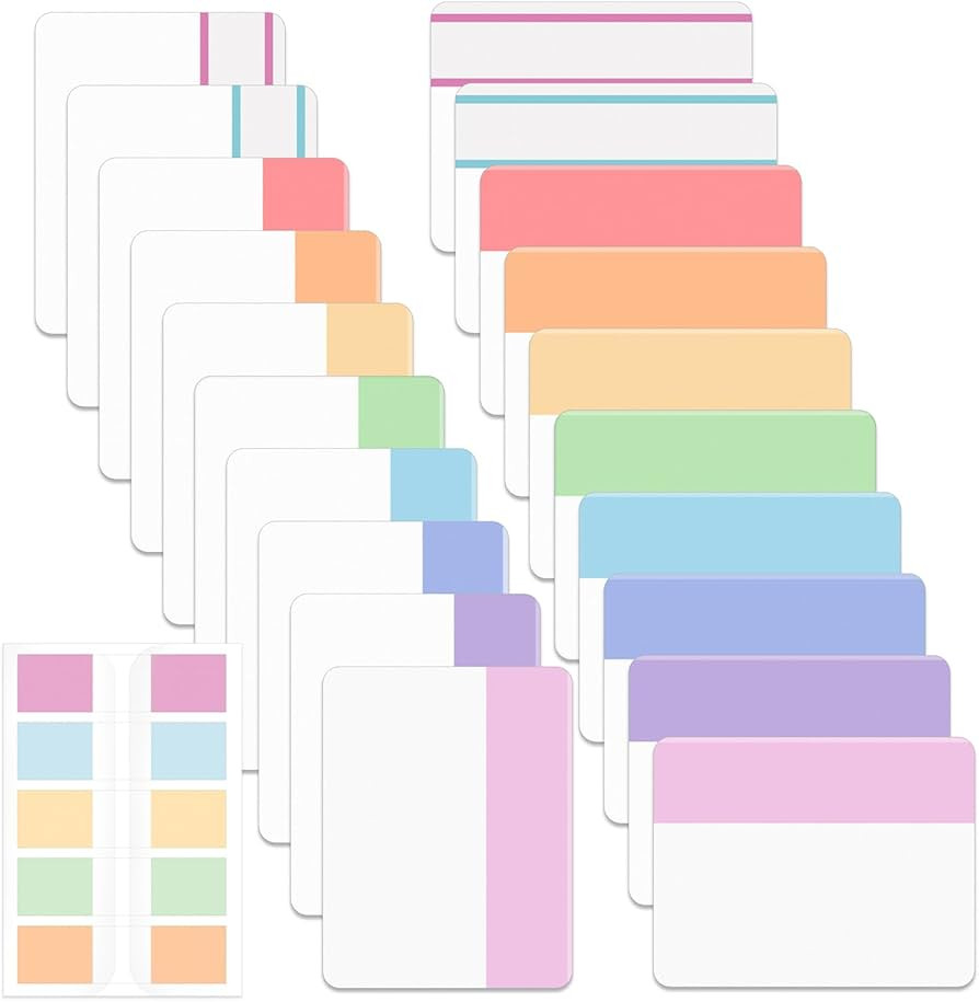 Mr. Pen- Sticky Index Tabs, 500 Pcs, 21 Sets, Colorful Sticky Tabs for Notebooks, Page Markers, P... | Amazon (US)