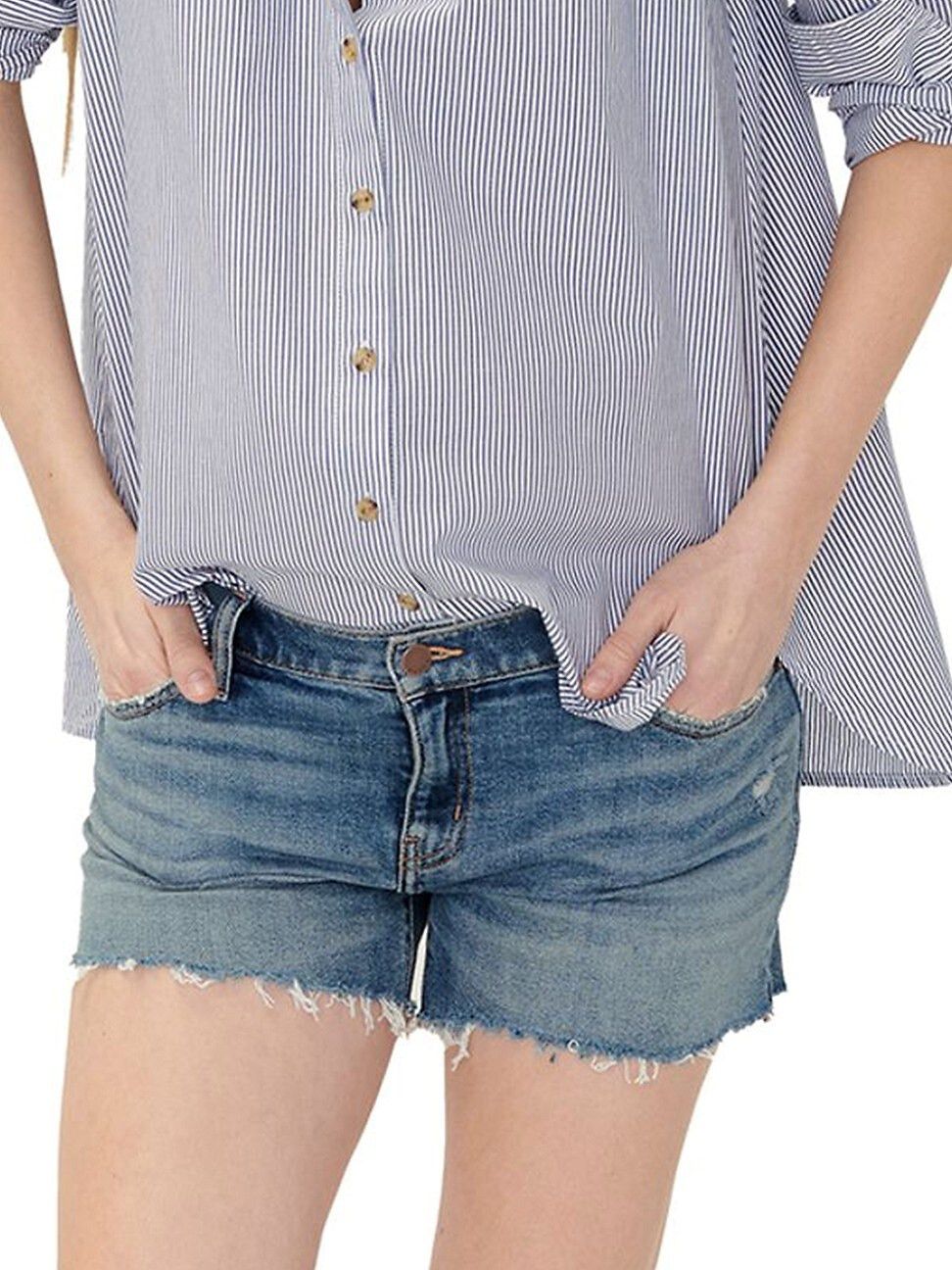 Women's The Under The Bump Cut Off Maternity Shorts - Indigo - Size 33 | Saks Fifth Avenue