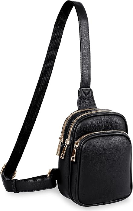 Emperia Triple Zip Small Sling Bag for Women Trendy Faux Leather Crossbody bags Lightweight Fanny... | Amazon (US)