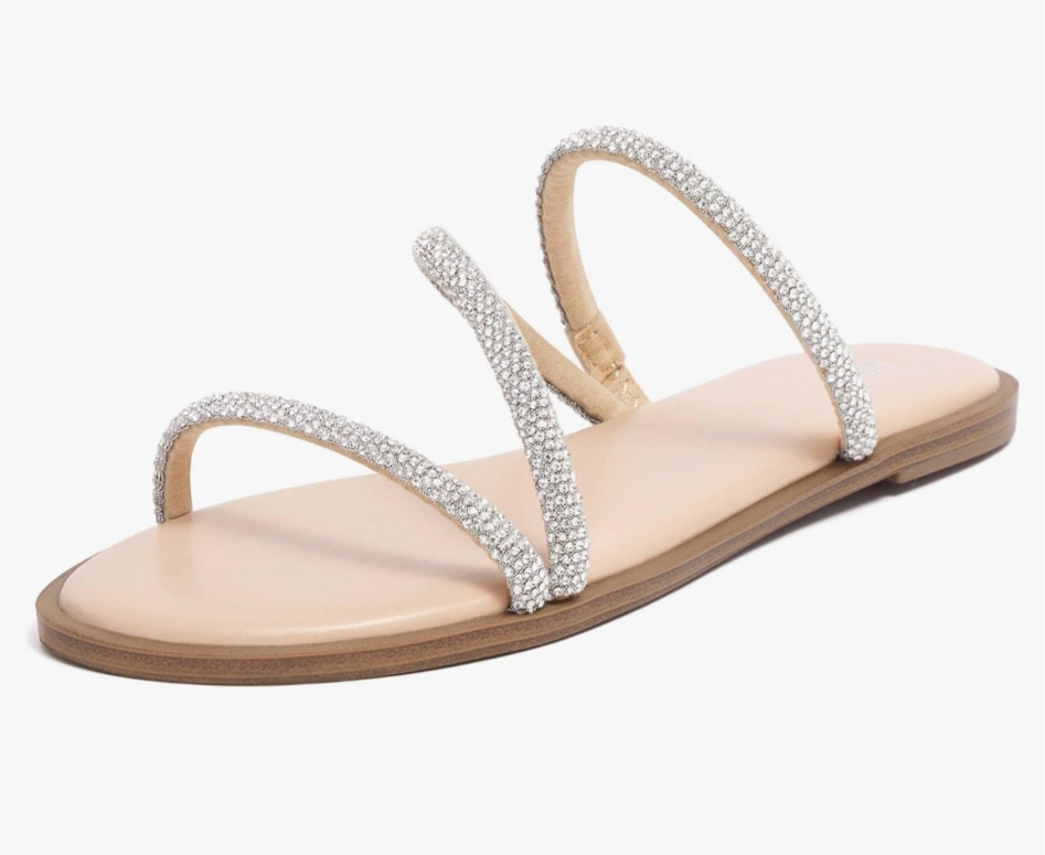 cutest sparkly comfy memory foam flat sandals! perfect for any fit! 

#LTKstyletip #LTKfindsunder50 #LTKshoecrush