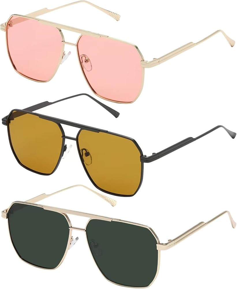 MASDUN Retro Oversized Square Polarized Sunglasses for Women Men Vintage Shades UV400 Classic Met... | Amazon (US)