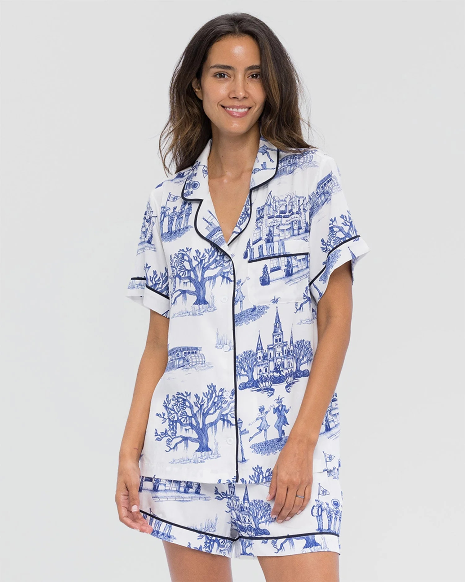 New Orleans Toile Pajama Shorts Set | Katie Kime Inc