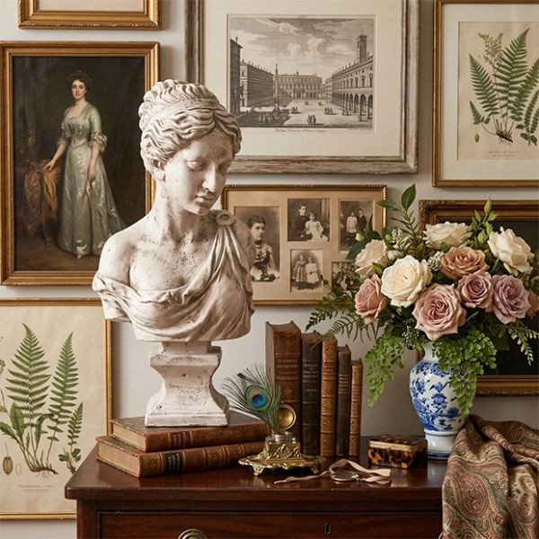 Weathered Woman Bust Statue | Antique Farm House