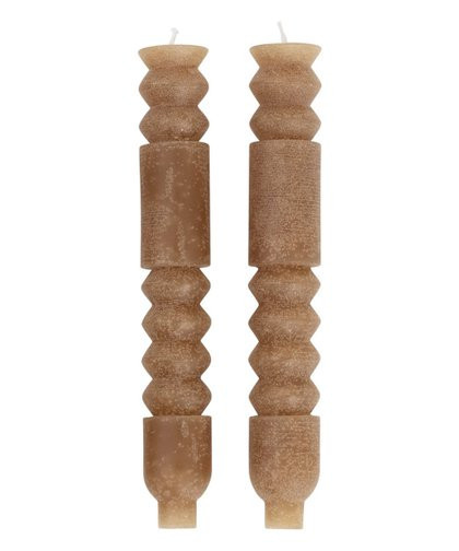 Hello Honey | Brown Unscented Totem Taper Candle - Set of Two | Zulily