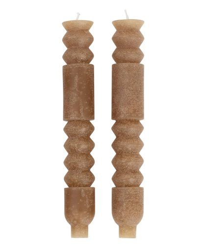 Hello Honey | Brown Unscented Totem Taper Candle - Set of Two | Zulily