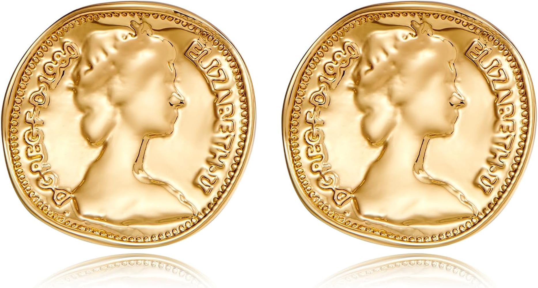 Gold Coin Earrings for Women Vintage Greek Goddess Portrait Disc Stud Earrings Fashion Jewelry Gi... | Amazon (US)