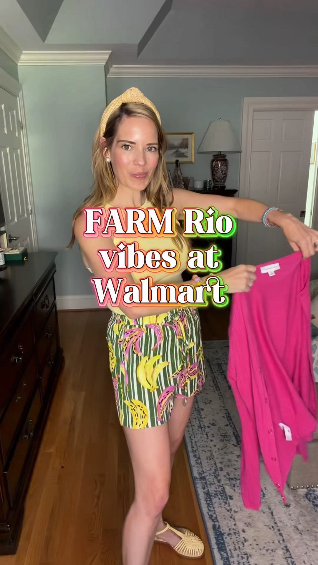 Bananas for Summer 🍌💖

This outfit is pure sunshine! I paired a soft yellow tank with the cutest banana print shorts for a fun, tropical-inspired look that’s perfect for warm summer days. ☀️🍌 The bright pink cardigan adds a bold pop of color, while the raffia headband, woven sandals, and colorful beaded bracelets bring everything together for a playful preppy vibe.

I love how the banana print makes a statement while still being easy to wear. Throw on the cardigan for chilly restaurants or keep it draped over your shoulders for that classic summer style. Whether you’re headed to brunch, vacation, a farmers market, or a casual summer gathering, this outfit is cheerful, comfortable, and full of personality. 💕🌴

If you’re looking to add a little fun to your wardrobe, printed shorts are such an easy way to brighten up everyday outfits while keeping things effortlessly chic. ✨

Banana print shorts, tropical summer outfit, colorful preppy style, pink cardigan outfit, yellow tank outfit, vacation outfit inspiration, resort wear, playful summer fashion, raffia headband, woven sandals, colorful accessories, women over 40 fashion, casual summer style, bright summer outfit. 🍌💖☀️🌴✨

#LTKOver40 #LTKPetite #LTKootd