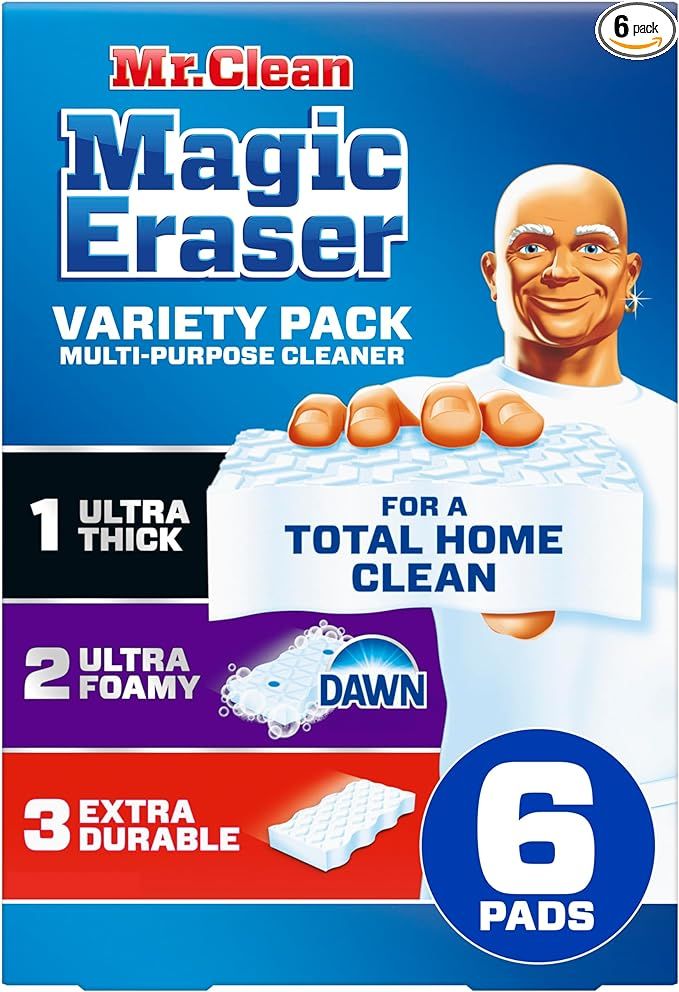 Mr. Clean Magic Eraser Variety Pack with Ultra Thick, Ultra Foamy, and Extra Durable Multi Purpos... | Amazon (US)