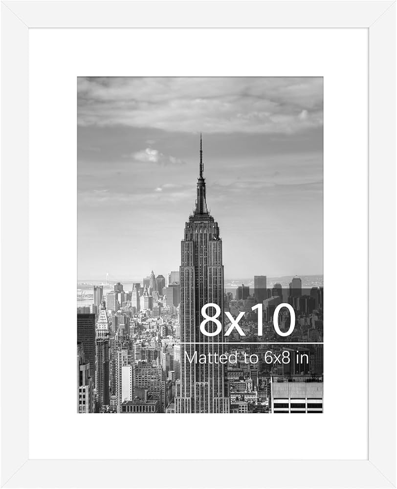 Fixwal 8x10 Picture Frame Wood Display Photo Frames 6x8 With Mat or 8x10 Without Mat for Gallery ... | Amazon (US)
