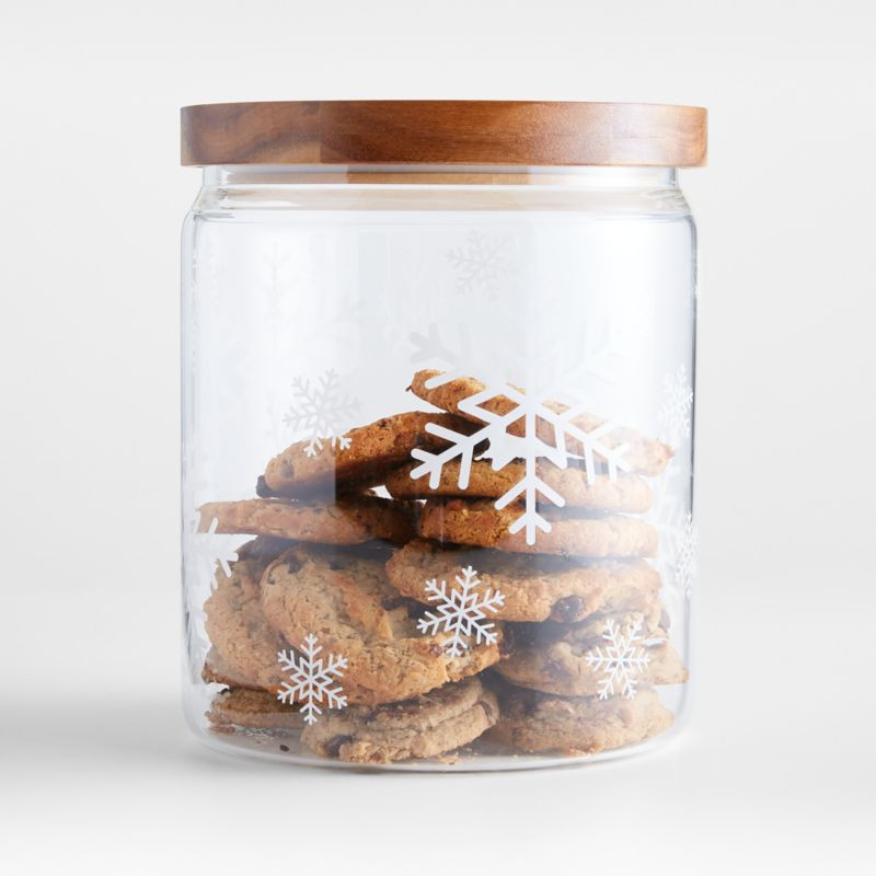Snowflake Cookie Jar | Crate and Barrel | Crate & Barrel