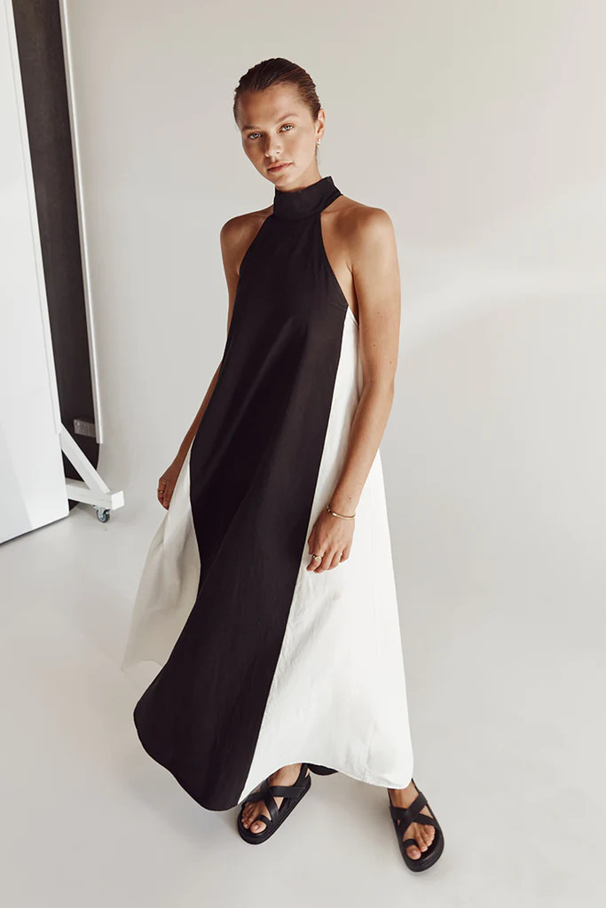 AURORA COTTON TWO TONE MIDI DRESS | DISSH