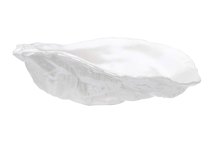 Creative Co-Op White Ceramic Shell Shaped Dish | Amazon (US)