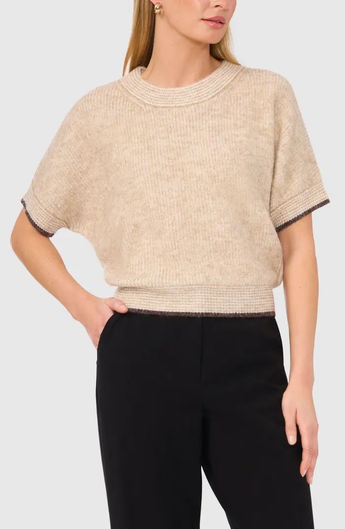 Tipped Short Sleeve Sweater | Nordstrom