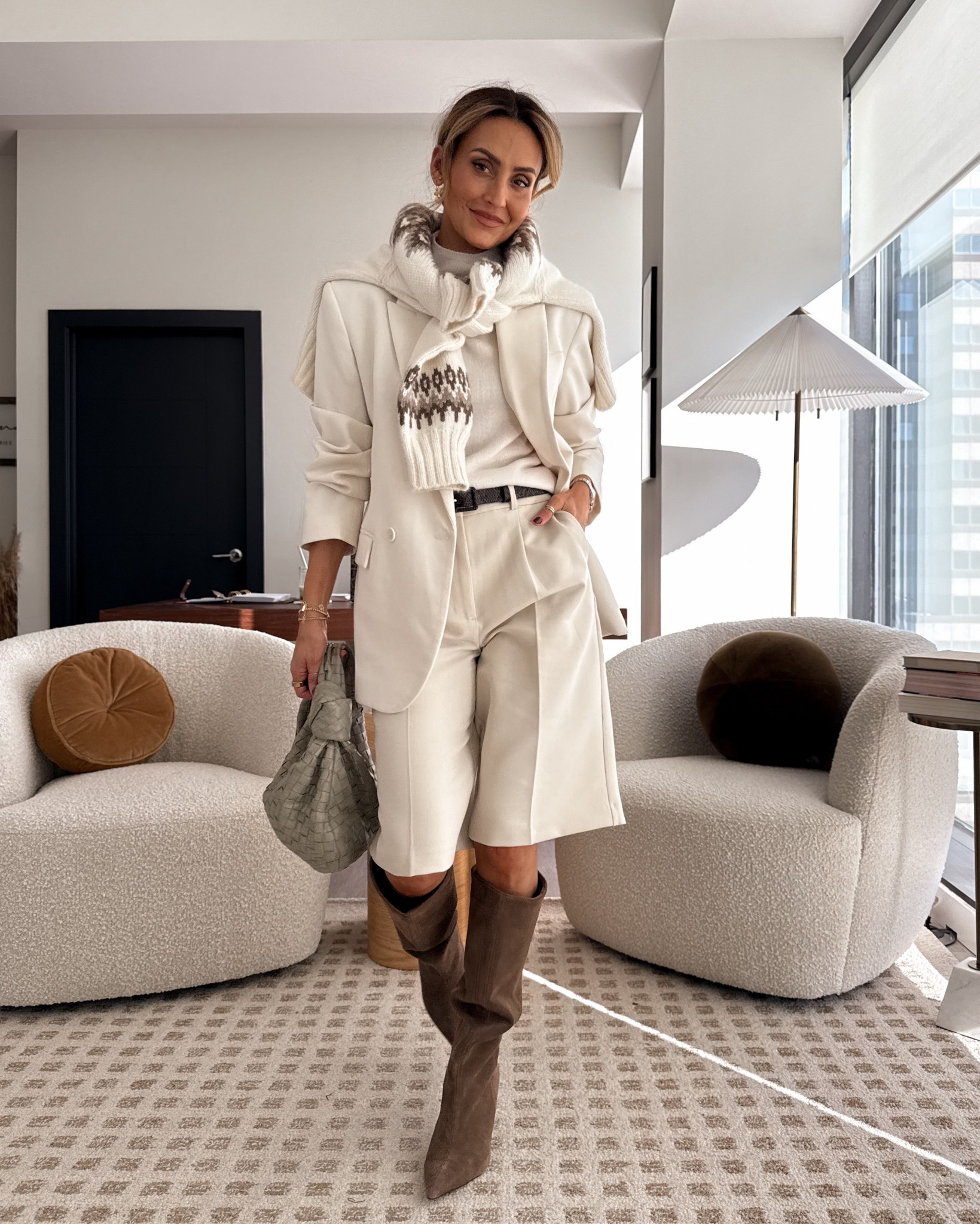 What I wore to book club! Bermuda long shorts are so fashion forward, I paired the with suede books and a sleeveless mock neck sweater, oversized blazer and my fair island sweater! 

Linking similars for the sold out items and added the sandals I ended up wearing!

#LTKShoeCrush #LTKFindsUnder100 #LTKStyleTip