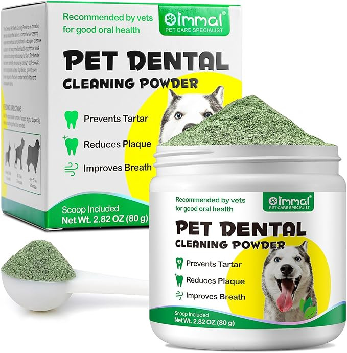 Dental Powder for Dogs, Teeth Cleaning Powder for Dogs, Dog Breath Freshener, Plaque & Tartar Rem... | Amazon (US)