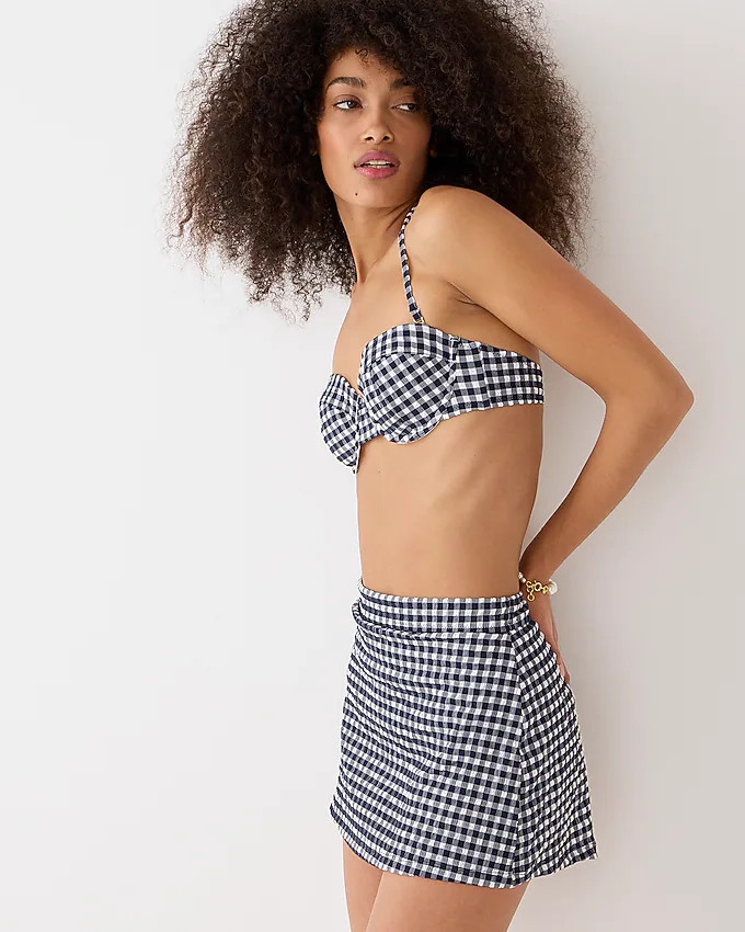 Heritage swim skirt in classic gingham | J. Crew US