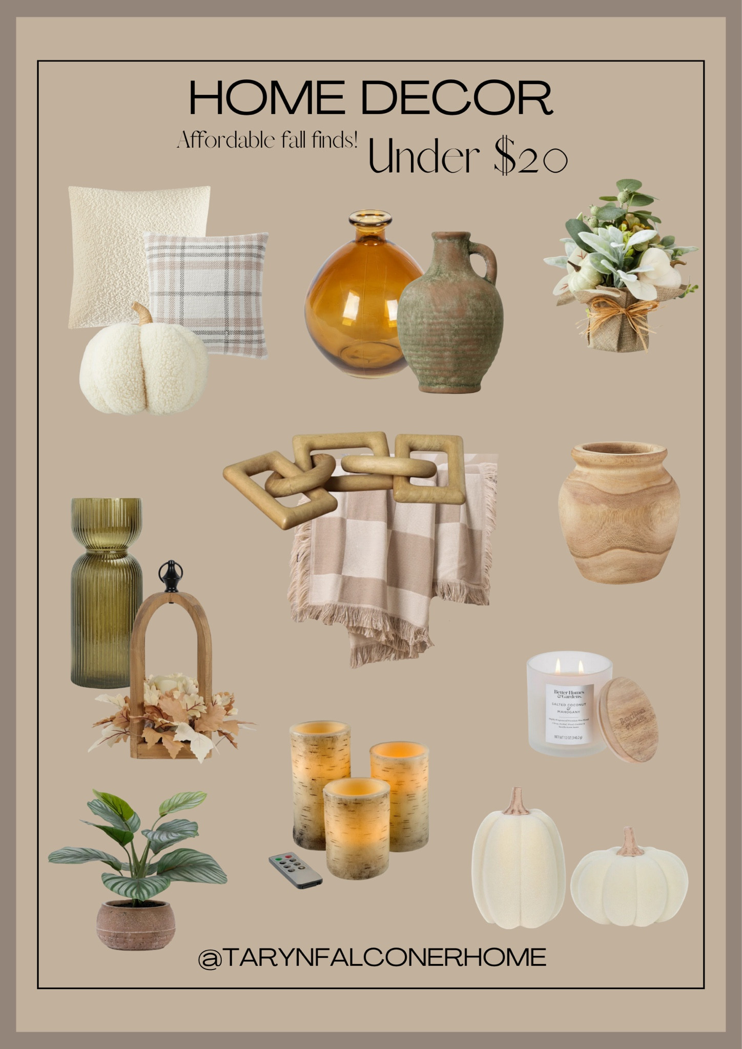 Affordable fall decor finds for under $20!

#homedecor #falldecor #affordable #budgetfriendly #decoeatingforfall #neutralhome #pumpkins #vase #tnrowblanket #candles #decor

#LTKcasa #LTKautumn

#LTKSaleAlert #LTKSeasonal #LTKHome