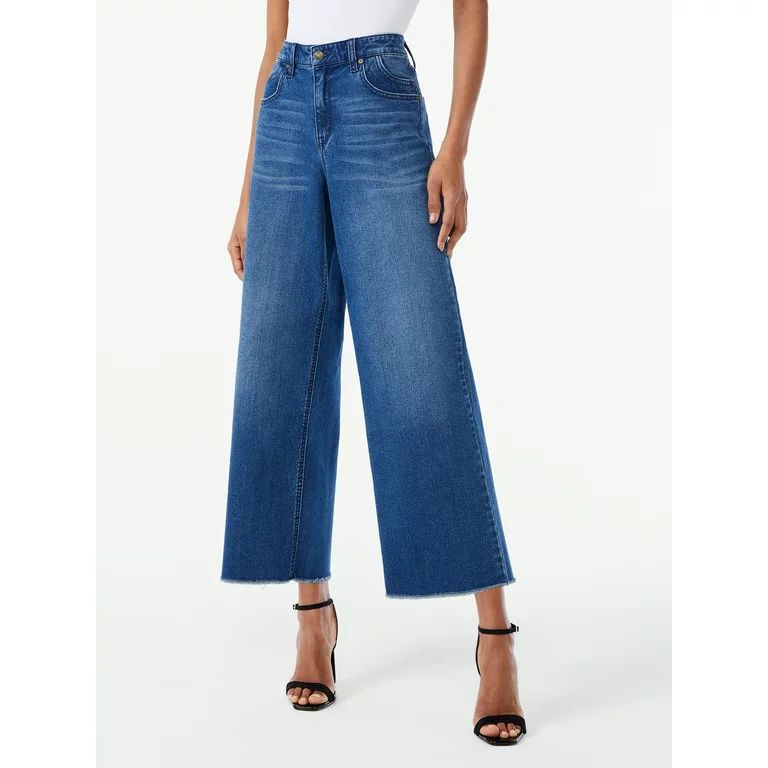 Scoop Women's Marietta Wide Leg Cropped Jeans | Walmart (US)