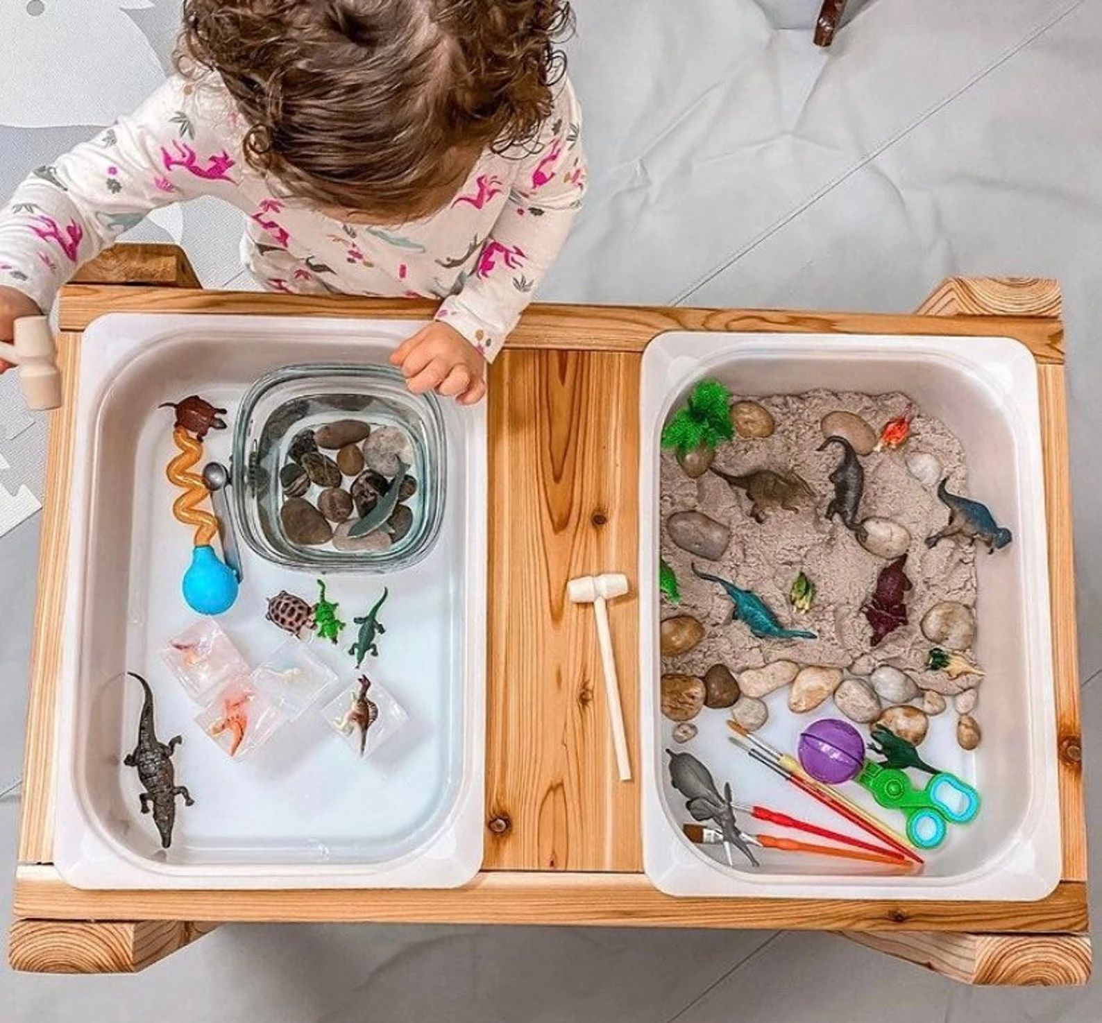 Read the full title
    Sensory Table Dual Bin with Lids for Outdoor Play | Etsy (US)