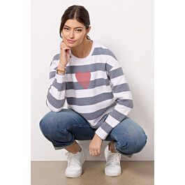 Stripe Heart Sweatshirt | EVEREVE