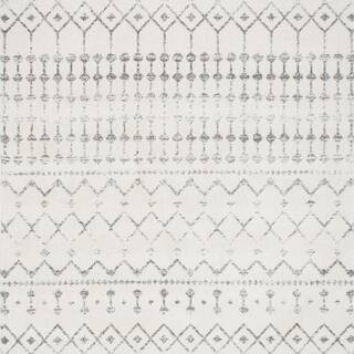 Blythe Modern Moroccan Trellis Gray 10 ft. Square Rug | The Home Depot