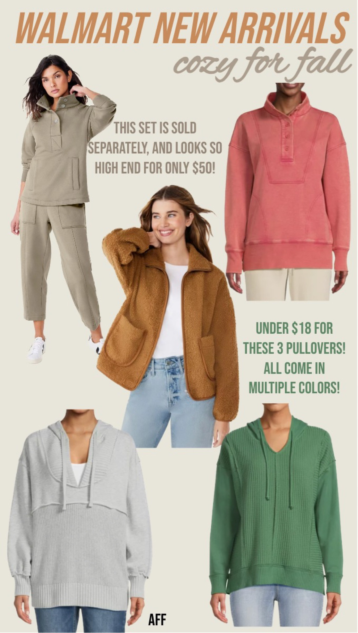Walmart new arrivals! These comfy looks are perfect for fall. All come in multiple colors, up to XXL! The pullovers are only $17.98, and that matching set is sold separately with each piece under $30!
...............
walmart fall fashion, free assembly, walmart sweatsuit, matching set, matching sweatsuit, taupe pullover, taupe hoodie, beige pullover, pullover under $20, aerie dupe, free people dupe, fp dupe, free people doop, fp doop, aerie doop, waffle pullover, waffle hoodie, oversized hoodie, oversized pullover, walmart finds, hoodie under $20, button up pullover, jacket, shacked, fleece jacket, collared fleece, teacher outfit, college outfit, back to school shopping, walmart new arrivals, free assembly sweatsuit, free assembly pullover, free assembly new arrivals, time and tru new arrivals, time and tru pullover, walmart looks, over 40 fashion, over 50 fashion, plus size fashion, midsize fashion, plus size pullover, midsize pullover, waffle pullover, lumberjane pullover dupe, free people movement dupe, free people movement doop

#LTKBacktoSchool #LTKunder50 #LTKU