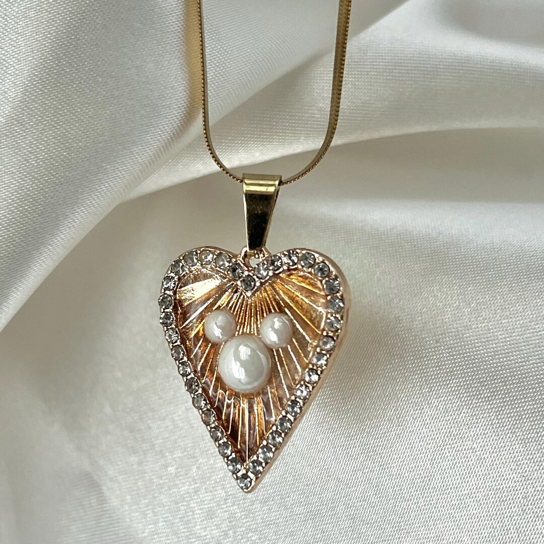 Golden Mouse Necklace | 18k Gold Plated, Pearl Mouse Head - Etsy | Etsy (US)