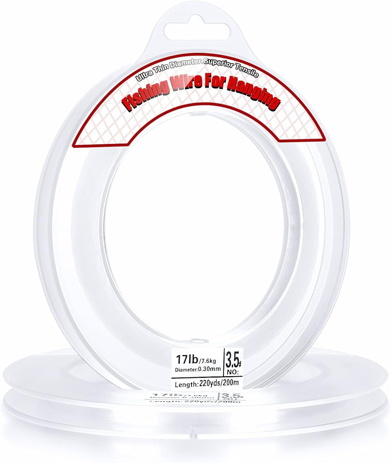 Clear Fishing Wire, Acejoz 656FT Fishing Line Clear Invisible Hanging Wire Strong Nylon String Su... | Amazon (US)