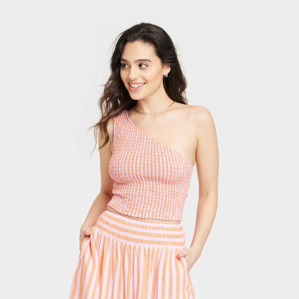 Women's One Shoulder Slim Fit Tank Top - A New Day™ | Target