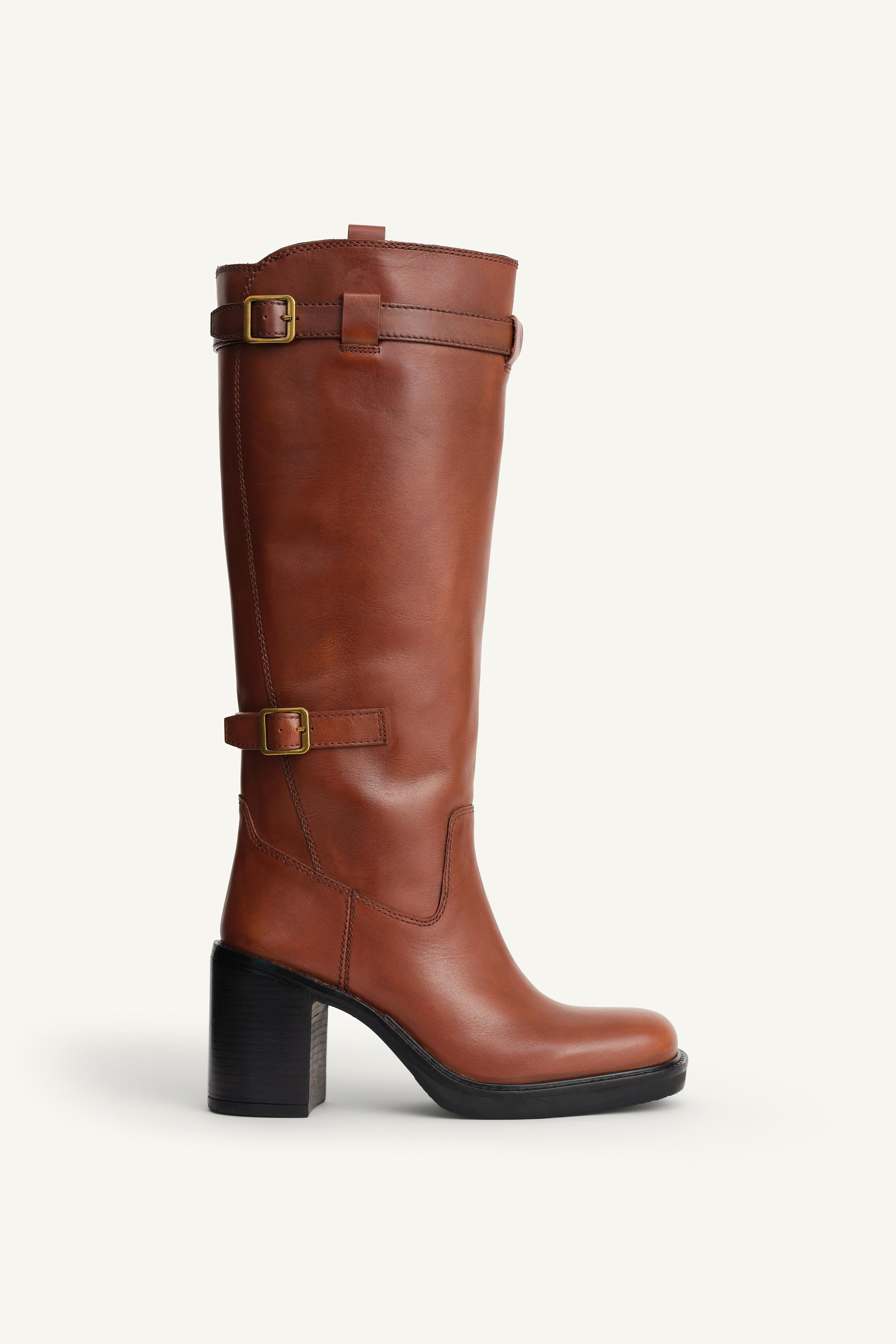BUCKLED LEATHER BOOTS LIMITED EDITION | Zara US