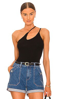 Enza Costa Asymmetrical Strappy Tank in Black from Revolve.com | Revolve Clothing (Global)