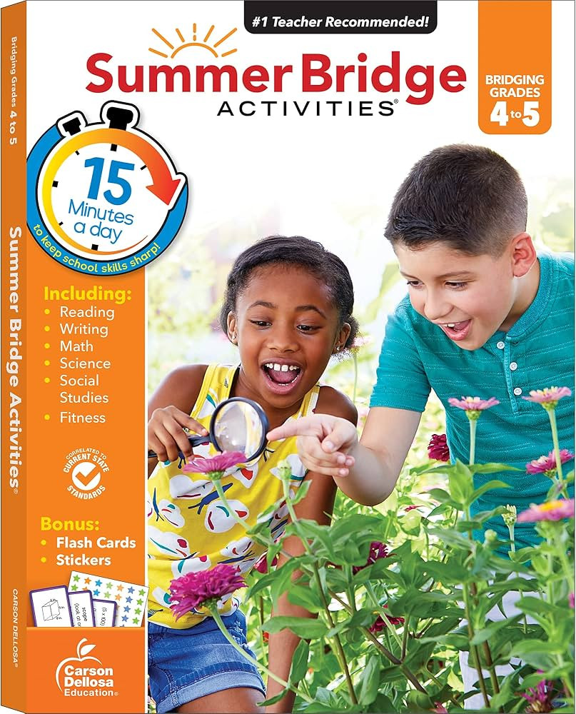 Summer Bridge Activities 4th to 5th Grade Workbook, Math, Reading Comprehension, Writing, Science... | Amazon (US)