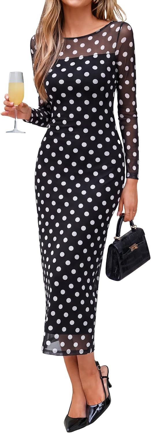 Simplee Womens Bodycon Maxi Dress Fall Wedding Guest Dresses | Amazon (US)