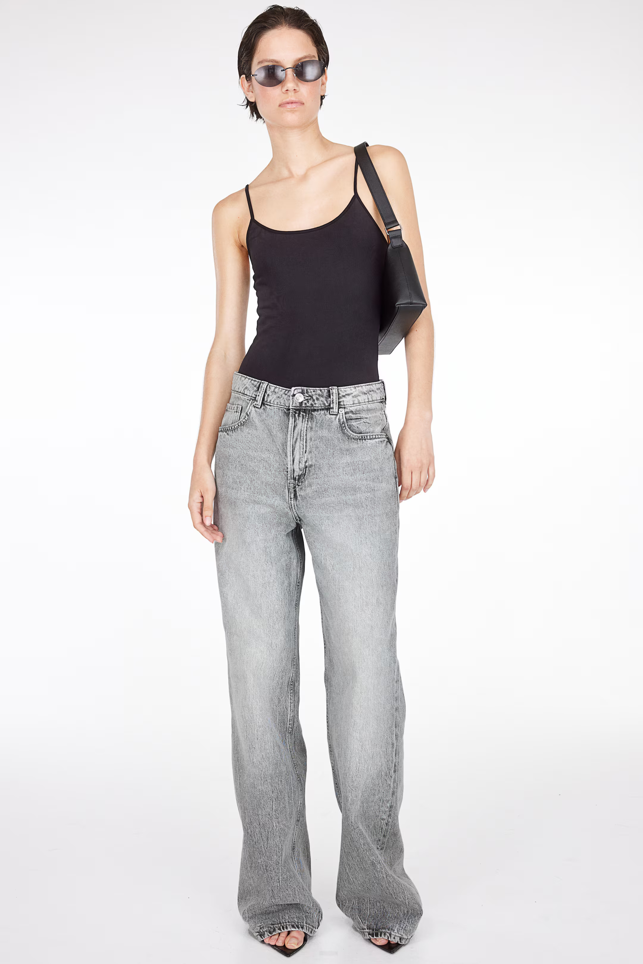 Bleecker High Rise Wide Leg Jeans - Gray - Ladies | H&M US | H&M (US + CA)
