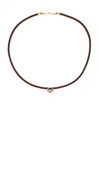 SHASHI Lasso Solitaire Necklace in Brown. | Revolve Clothing (Global)