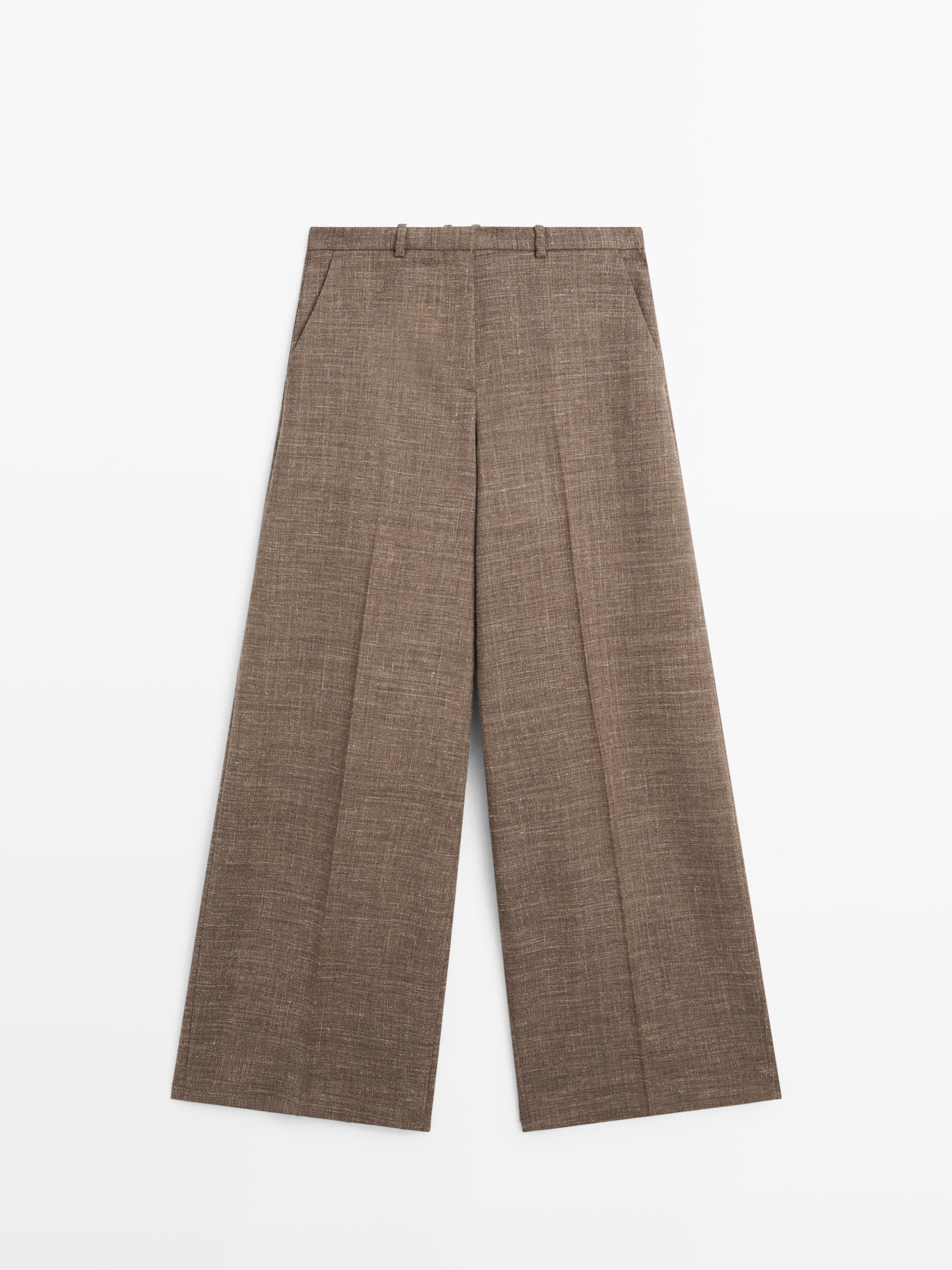 Weite Hose mit Volumen aus Wolle | Massimo Dutti DE