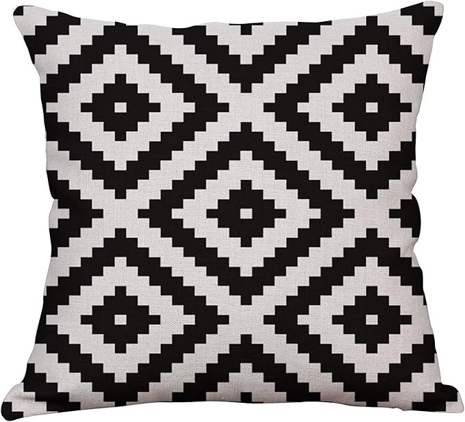YeeJu Geometric Decorative Throw Pillow Covers Square Cotton Linen Cushion Covers Outdoor Sofa Ho... | Amazon (US)