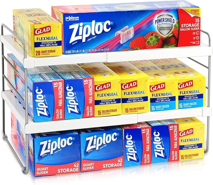 JUPELI Foil and Plastic Wrap Organizer, Expandable Kitchen Pantry Storage, Height Adjustable Cabi... | Amazon (US)